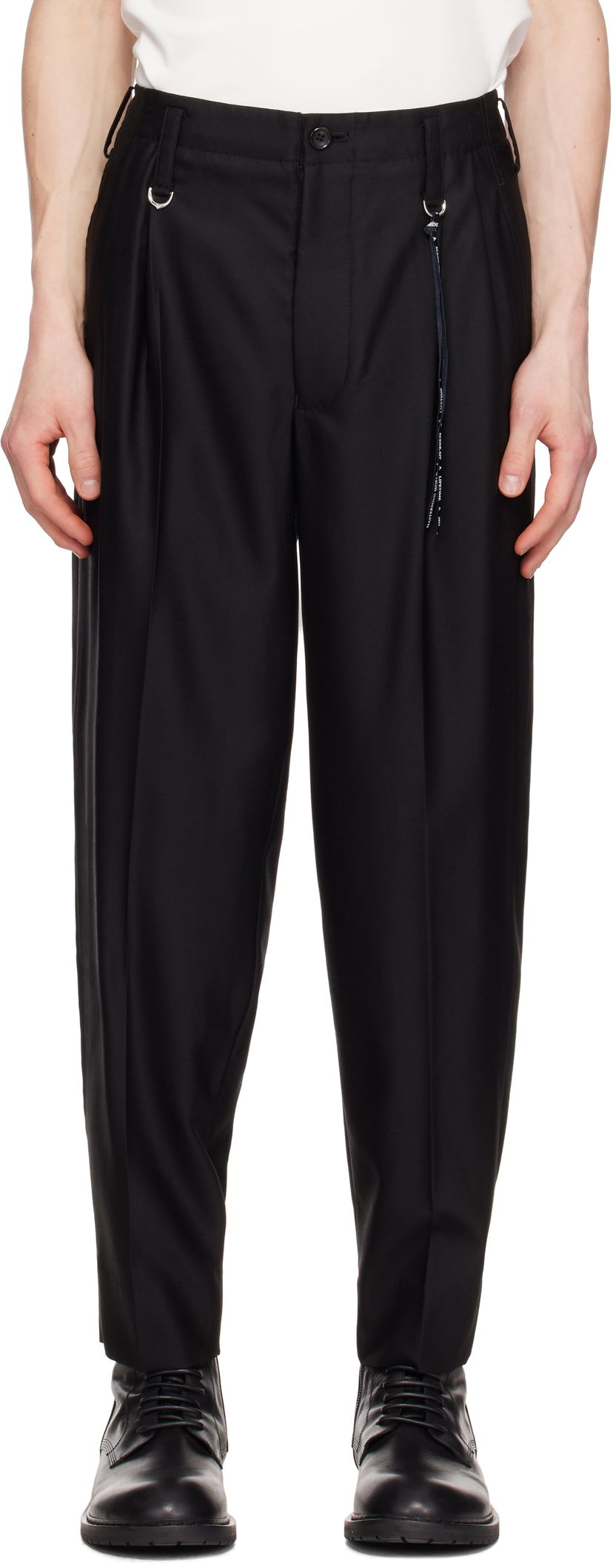 Byxor Mastermind WORLD Mastermind World Summer Wool Trousers Svart | MW25S14-PA016-100