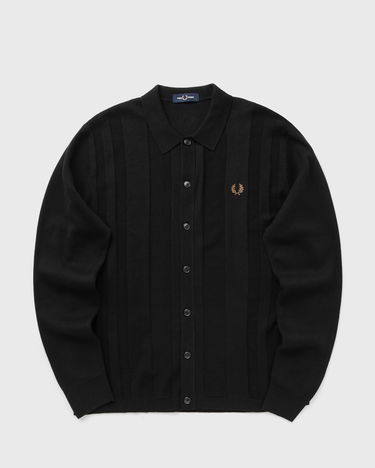 Skjorta Fred Perry Knitted Button-Through Shirt Svart | K9726-102, 0