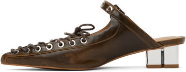 Sneakers och skor GANNI GANNI Oleatex Lace-Up Mules Brun | S3092, 2