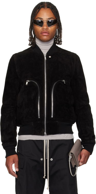 Bomberjacka Rick Owens Rick Owens Concordians Bauhaus Suede Flight Jacket Svart | RU02E1749 LCS, 0