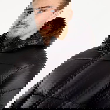 Pufferjacka Urban Classics Hooded Shiny Puffer Jacket Svart | TB7585-00007, 1