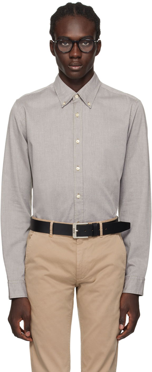 Skjorta BOSS Button-Down Shirt "Khaki" Grå | 50505389
