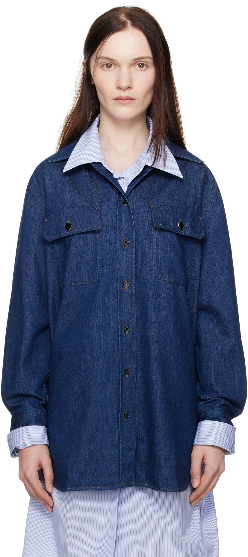 Skjorta A.P.C. A.P.C. Anastasia Barbieri Edition Mare Denim Shirt Blå | COGYF-F12615