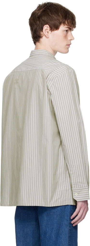 Skjorta A.P.C. A.P.C. Theon Striped Band Collar Shirt Grön | COHJJ-H12631, 2