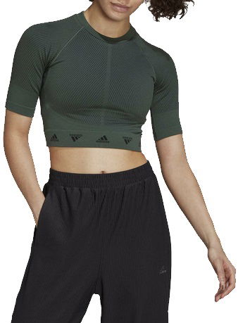 Crop top adidas Originals AEROKNIT Crop Top Grön | hj9802, 0