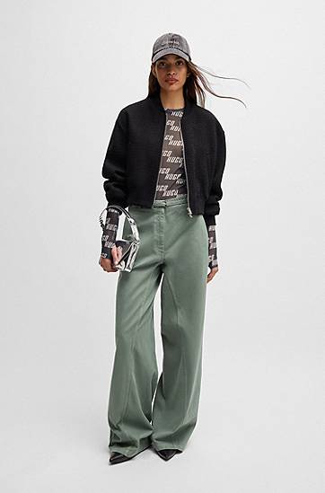 T-shirt BOSS HUGO Stretch Mesh Logo-Print Top Grå | 50534837, 1