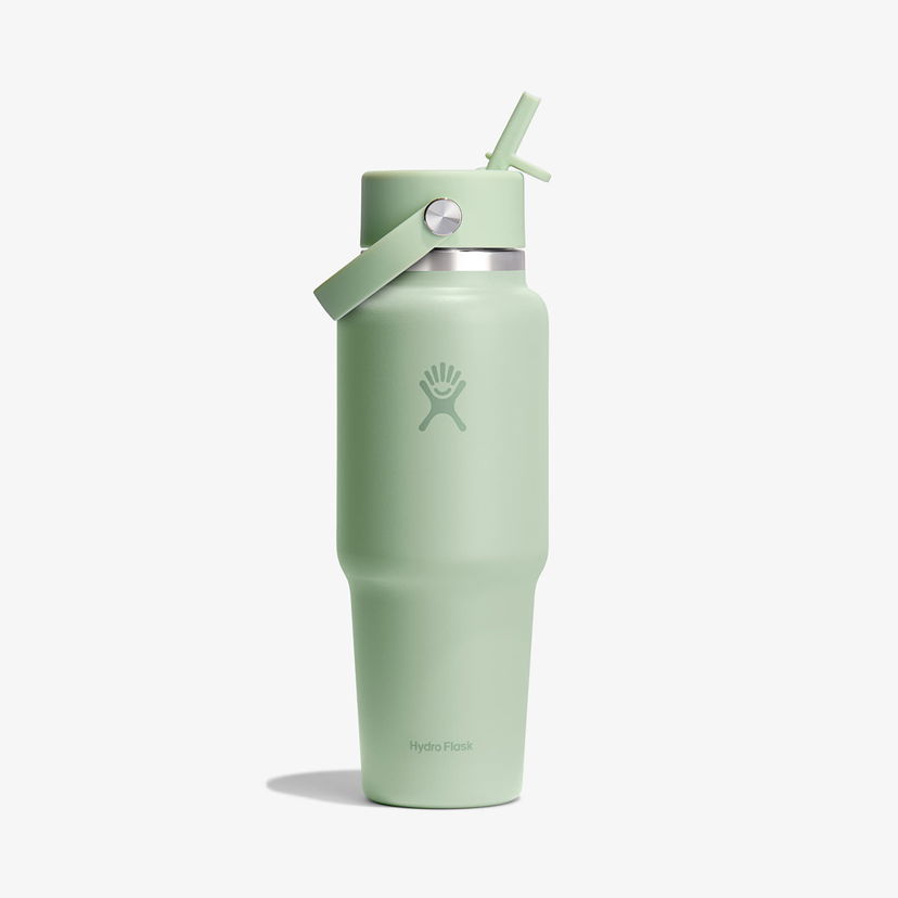 Dricksflaska Hydro Flask 946 ml Wide Flex Straw Travel Bottle Grön | WT32CFS338