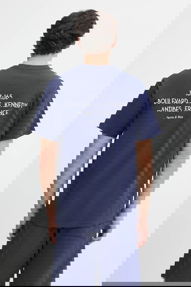 T-shirt Sporty & Rich Cotton T-Shirt with Print Kennedy Crest Mörkblå | TO04360666BL106, 4