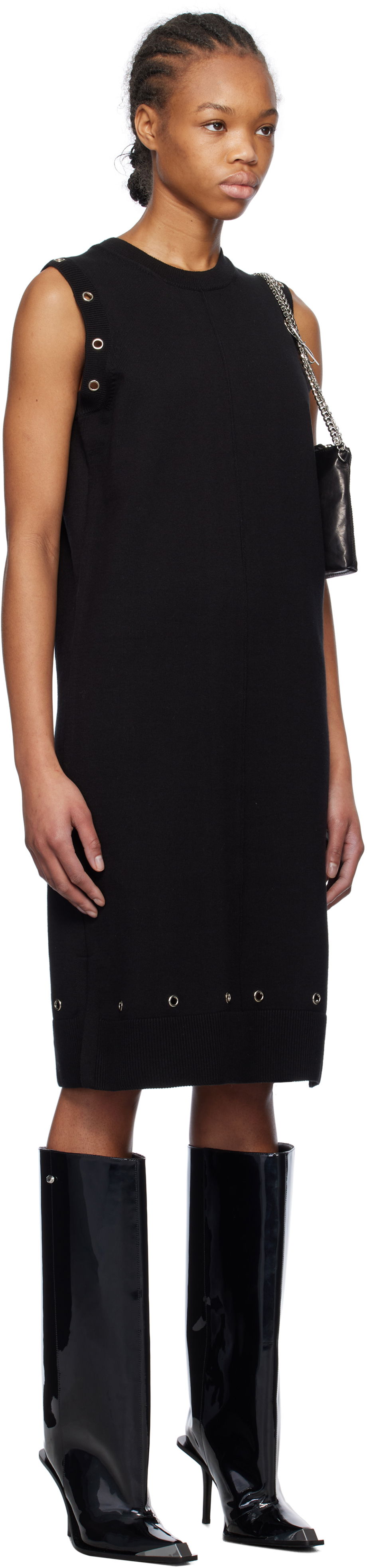 Klä We11done We11done Eyelet Knit Mini Dress Svart | WD-KD0-25-660-W-BK, 1