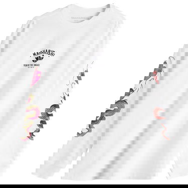 T-shirt Maharishi Maharishi Year Of The Snake Duality Long Sleeve T-Shirt, Size M Vit | 1452-WHT, 1