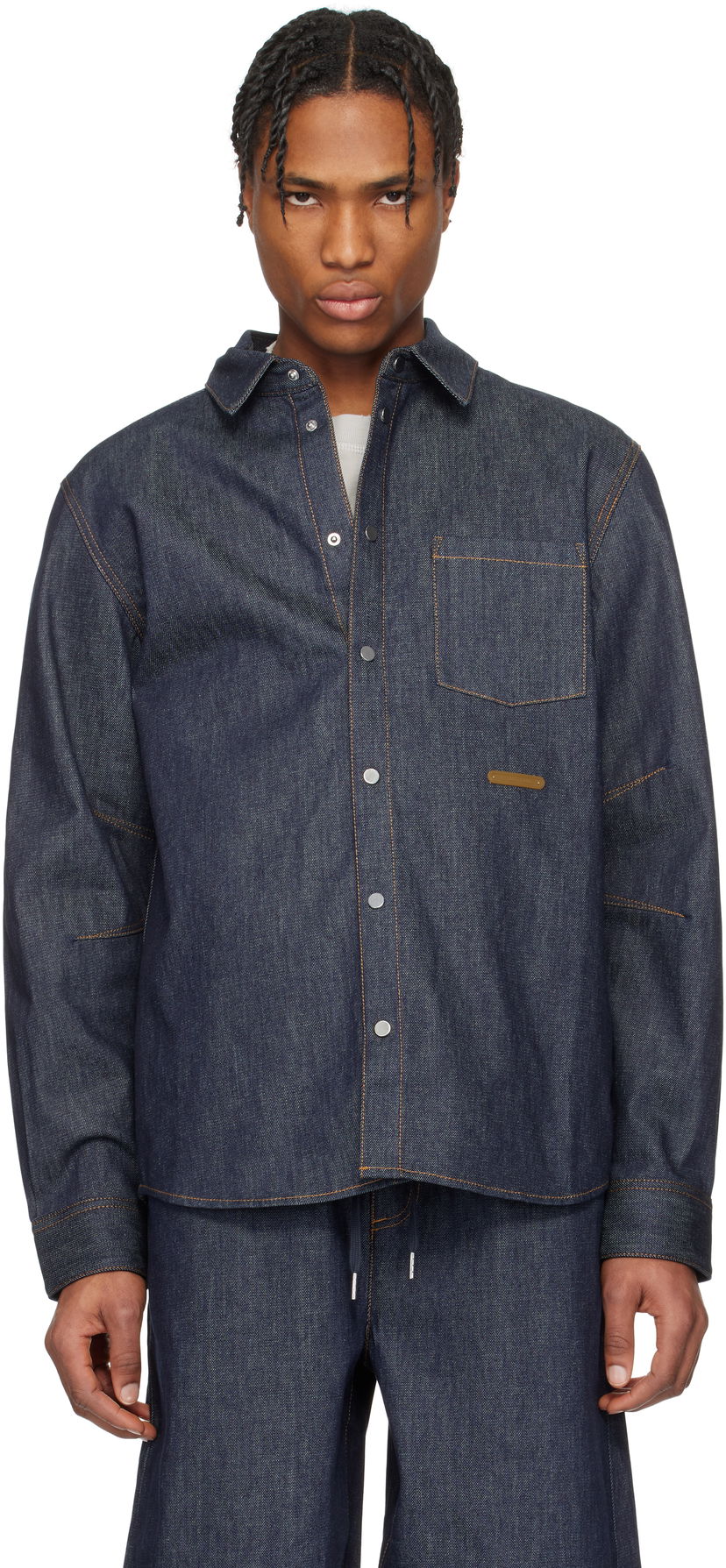 Skjorta Helmut Lang Helmut Lang Curved Classic Denim Shirt Blå | O09DM501