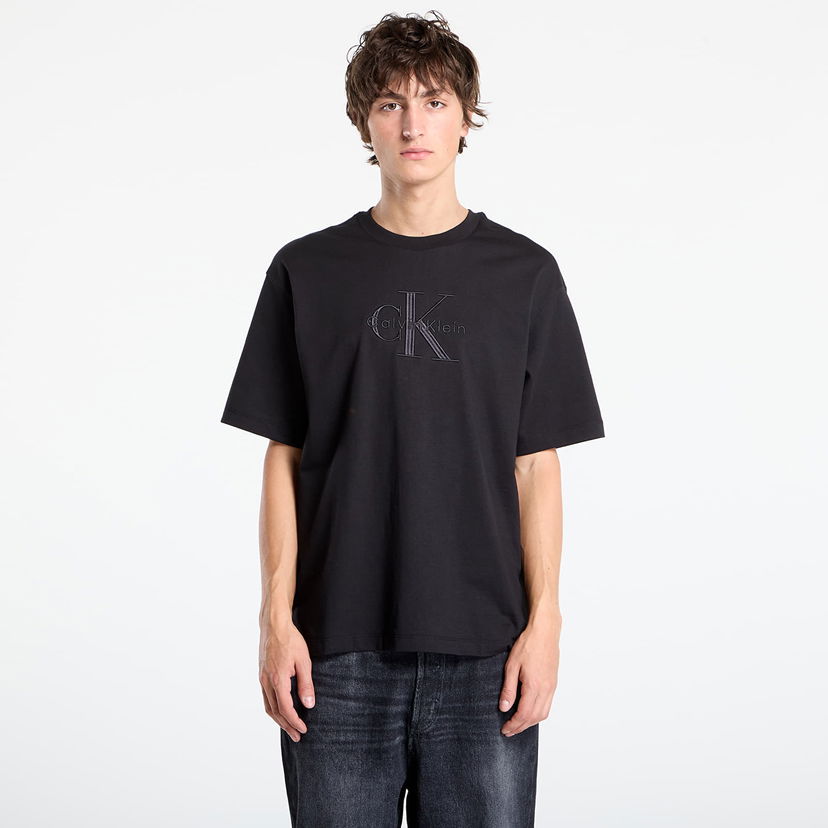 T-shirt CALVIN KLEIN Calvin Klein Hi Low Emb 16S Jersey T-Shirt Svart | LV04RB295G UB1