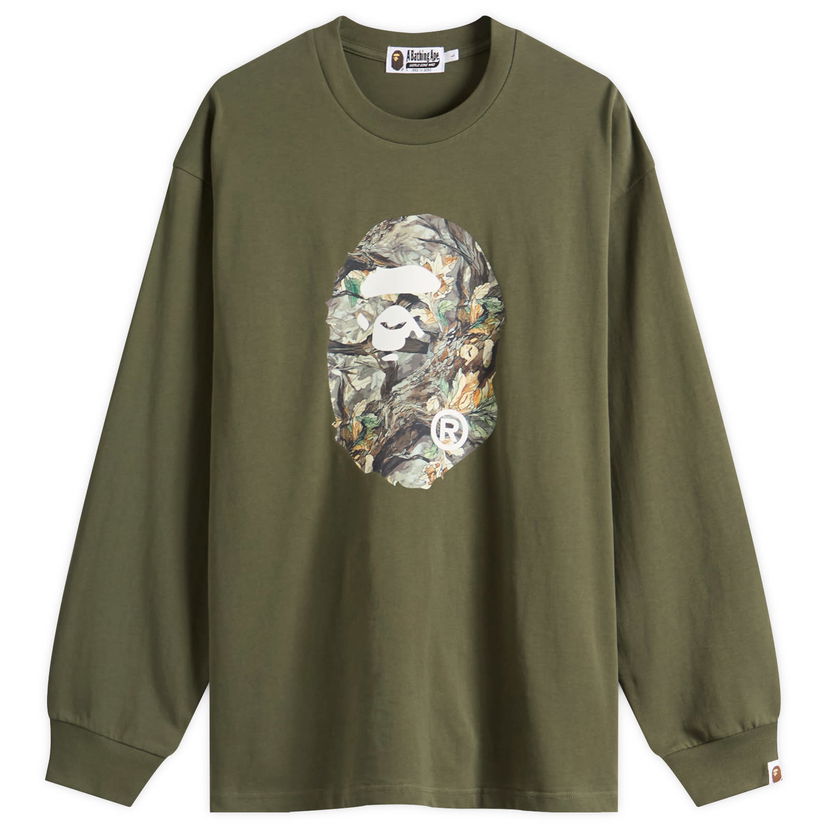 T-shirt BAPE A Bathing Ape Tree Edge Camo Ape Head Longsleeve T-Shirt Grön | 001LTL801305M-ODR