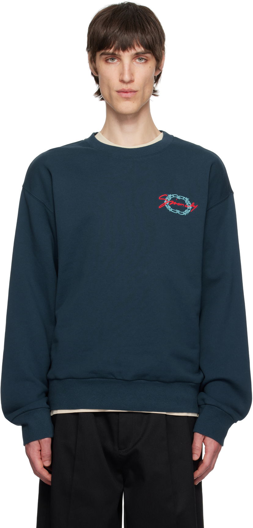 Sweater Givenchy Givenchy Medallion Sweatshirt Mörkblå | BMJ0LC3YQE404