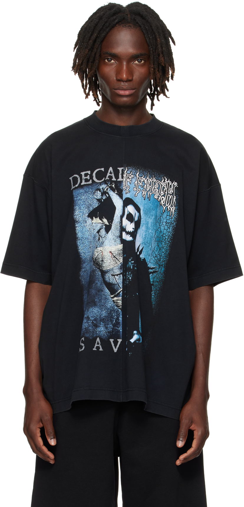 T-shirt VETEMENTS VETEMENTS Cradle of Filth Cut-Up Oversized T-Shirt Svart | UCF76TR950BB