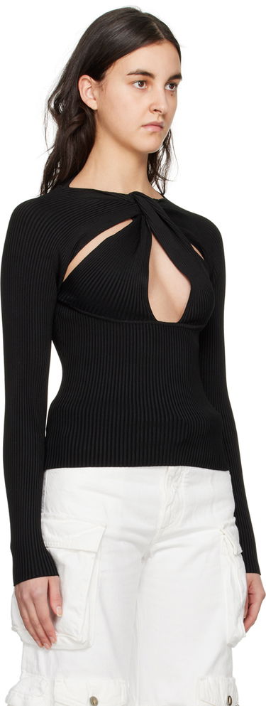Kropp Coperni Coperni Twisted Cutout Long Sleeve Top Svart | COPML38600, 3