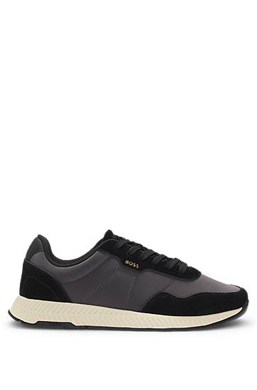 Kläder BOSS Mixed-Material with Suede Trims Grå | 50536469, 1