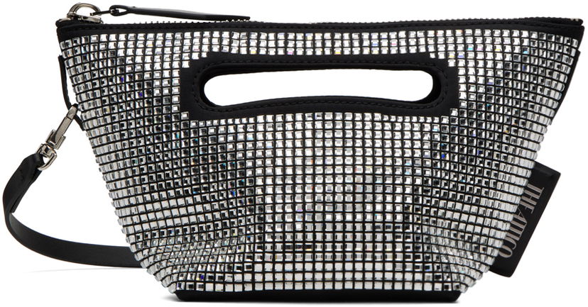 Handväska The Attico The Attico Via dei Giardini 15 Crystal-Embellished Clutch Svart | 241WAH48 V015B