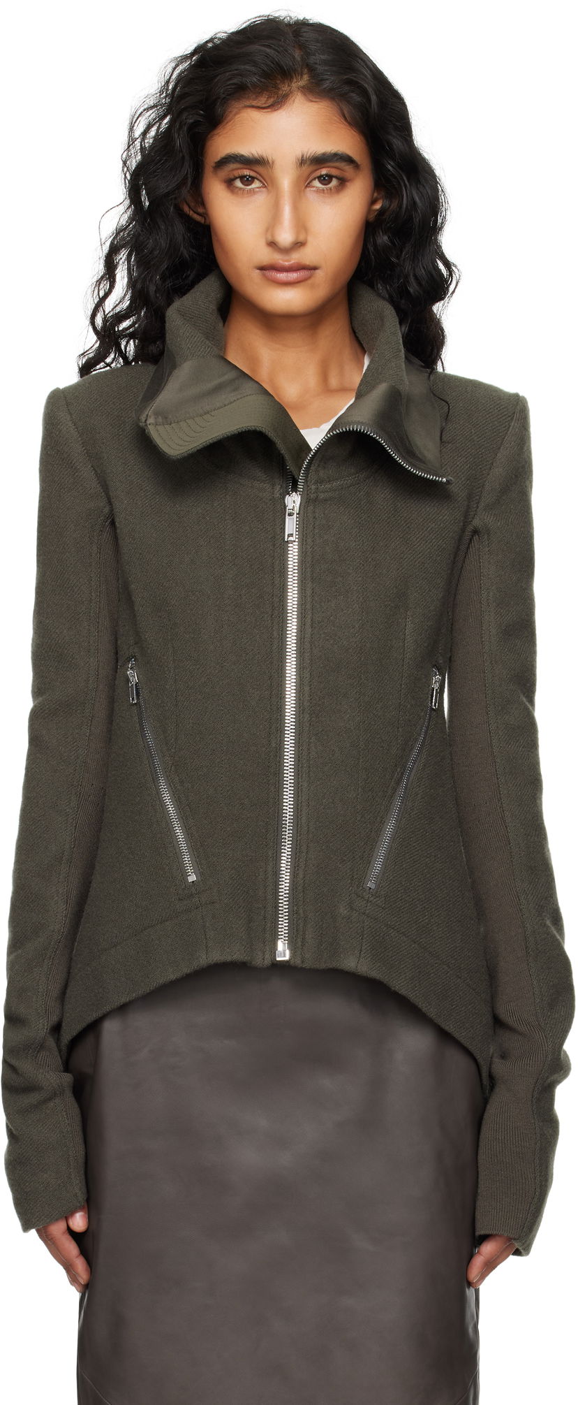 Jacka Rick Owens Rick Owens Naska Biker Jacket Grön | RP02E4735 WBD