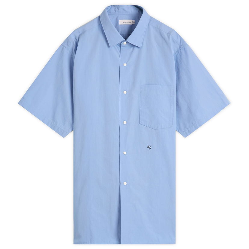 Skjorta NANAMICA Nanamica Regular Collar Wind Short Sleeve Shirt, Size Large Blå | SUGS405E-SX