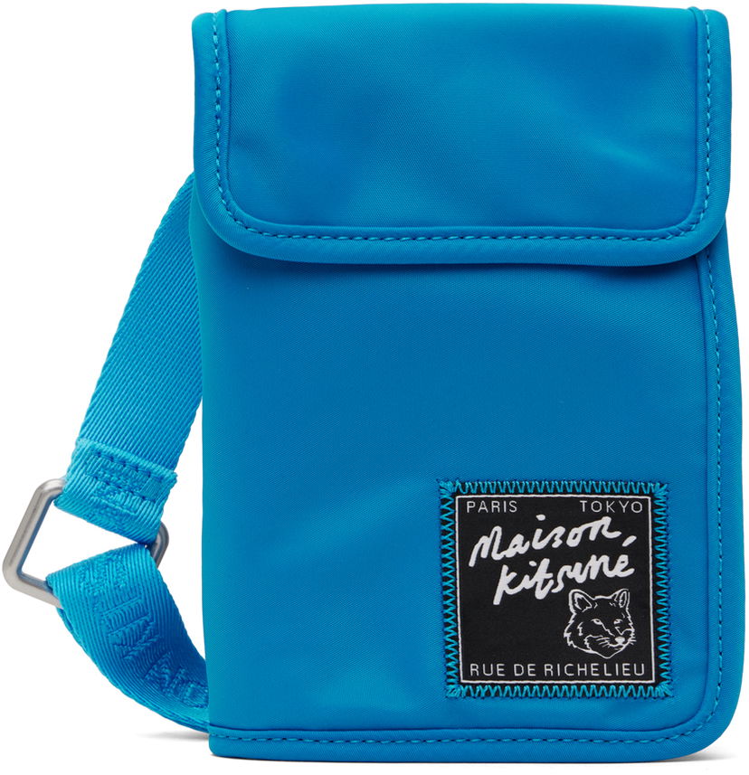 Axelväska MAISON KITSUNÉ Maison Kitsuné 'The Traveller' Neck Pouch Blå | MM05362WQ1001P451