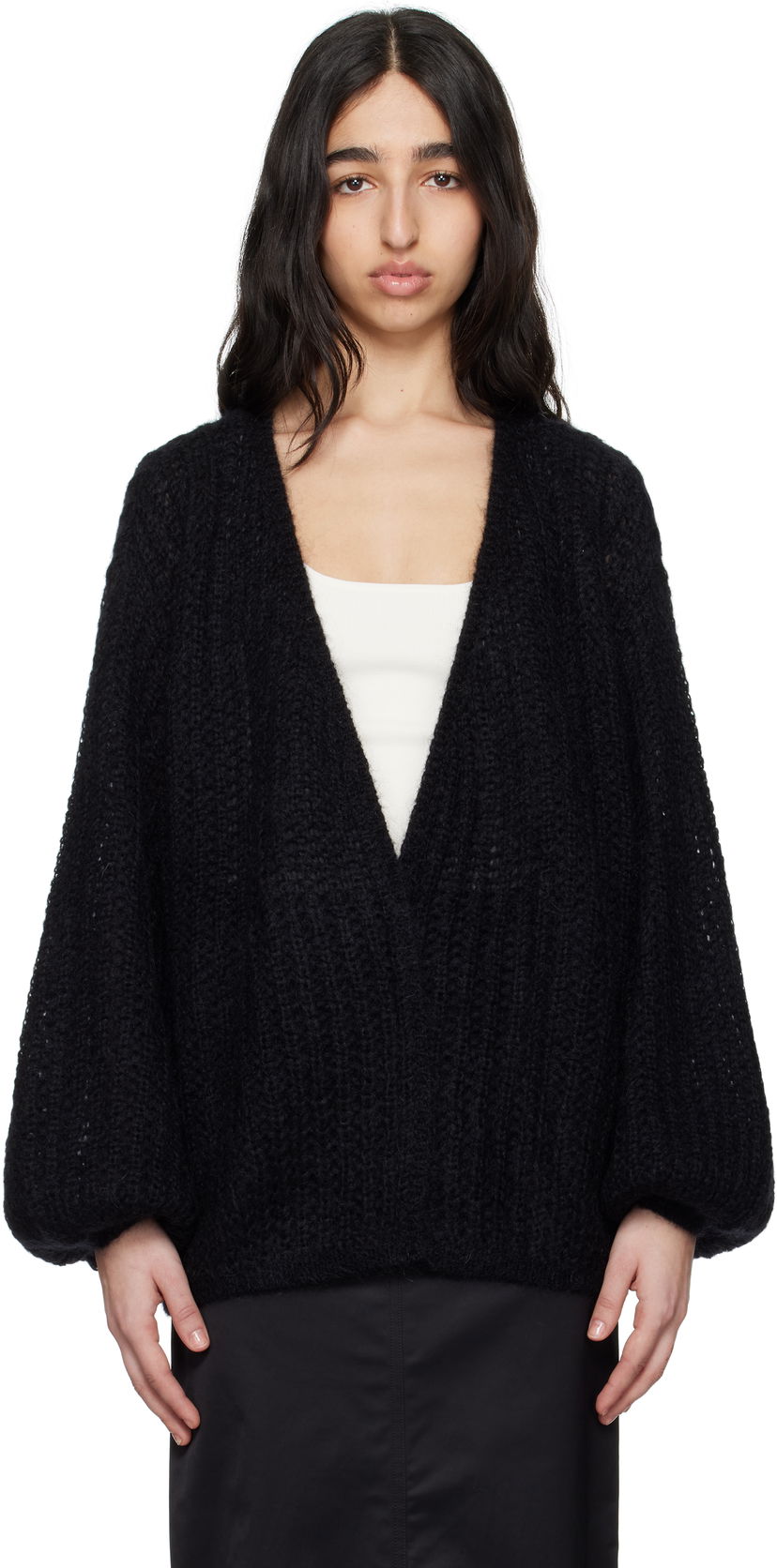 Sweater TOTEME TOTEME Puffed Cardigan Svart | 252-WRT0465-YA0160
