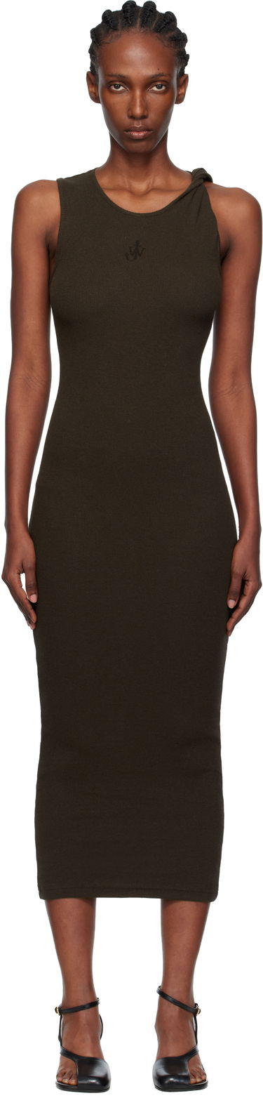 Klä JW Anderson JW Anderson Anchor Embroidery Twisted Strap Maxi Dress Brun | JD0043-PG1841, 0