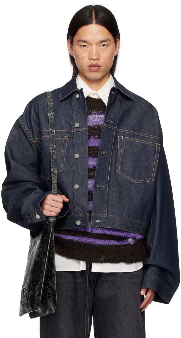 Jacka Acne Studios Blue Patch Pocket Denim Jacket Blå | C90182-