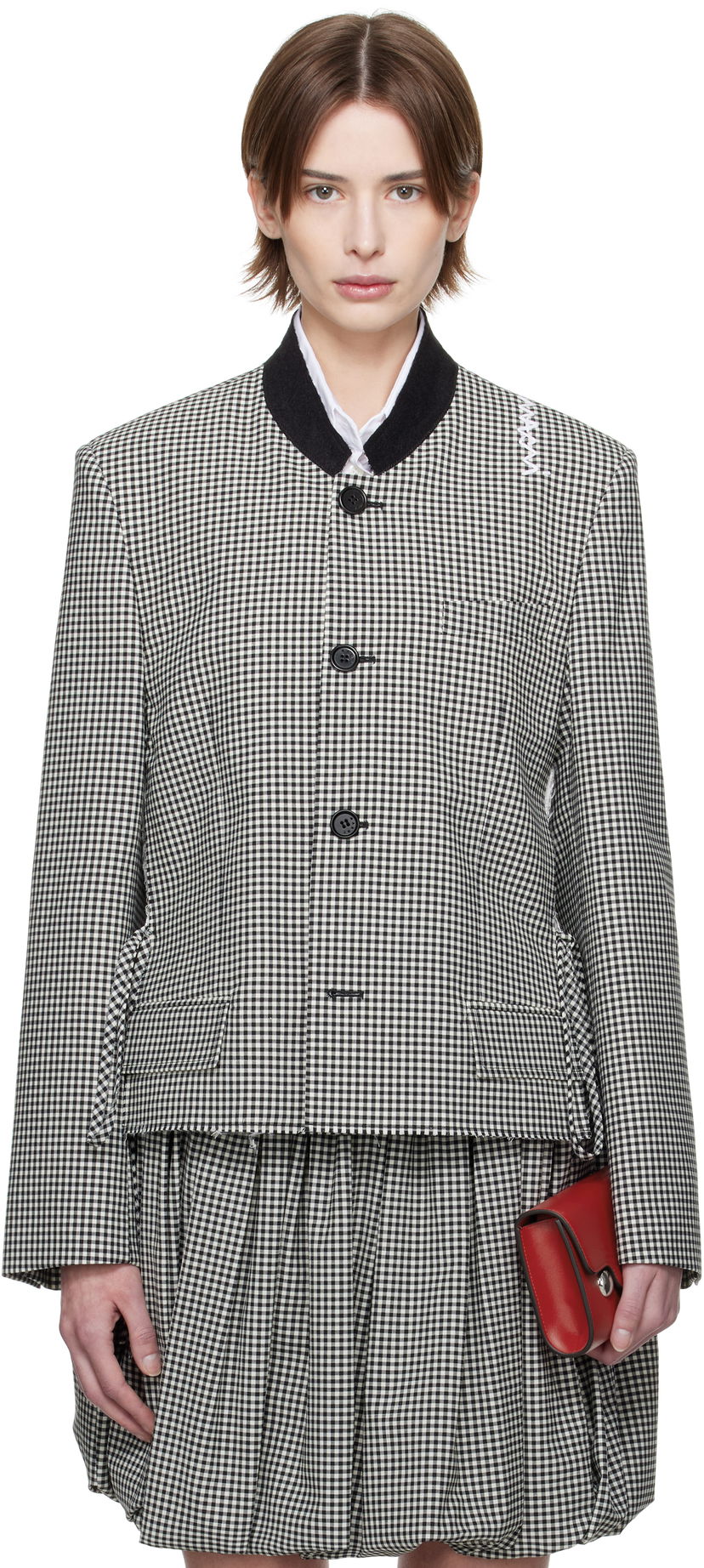 Kjol Marni Marni Gingham Cropped Jacket Flerfärgad | GIMA0283QS UTP787