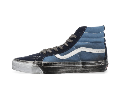 Skateboarding Vans Vault UA OG Sk8-Hi LX Stressed Navy Blue Blå | VN0A4BVBNGJ