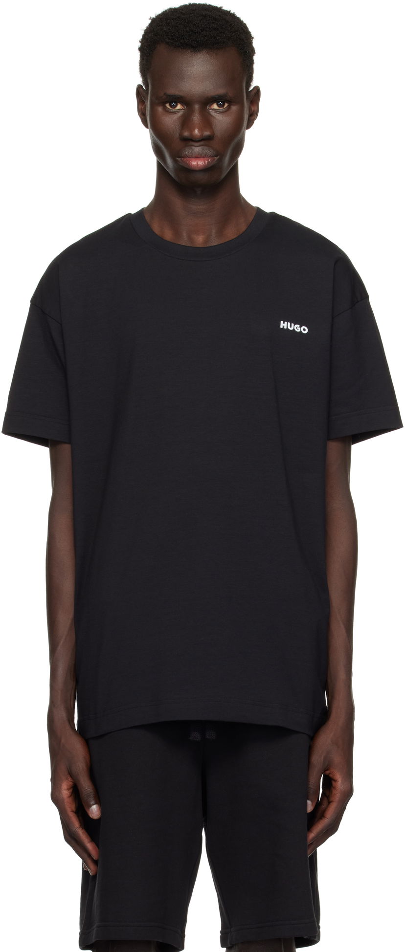T-shirt BOSS Hugo Stretch Cotton Logo T-Shirt Svart | 50534163