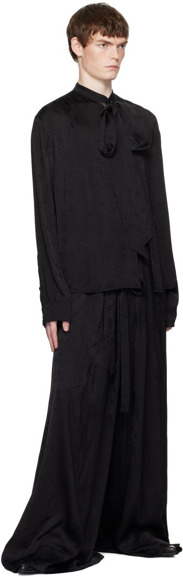 Byxor Ann Demeulemeester Ann Demeulemeester Bruse Wide Lounge Pants Svart | B0012744-FA611-099, 3