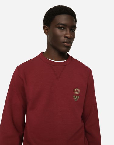 Sweatshirt Dolce & Gabbana Cotton Jersey Sweatshirt With Embroidery Bourgogne | G9ABJZHU7H9R0108, 3