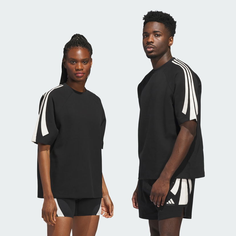 Sweatshirt adidas Performance Basketball Short Sleeve Sweatshirt Svart | JX5592