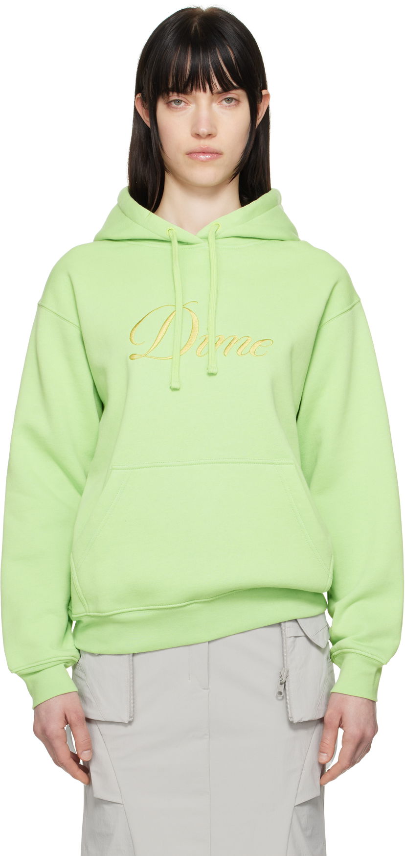 Sweatshirt Dime Dime Cursive Logo Hoodie Grön | DIMESP2544SAG