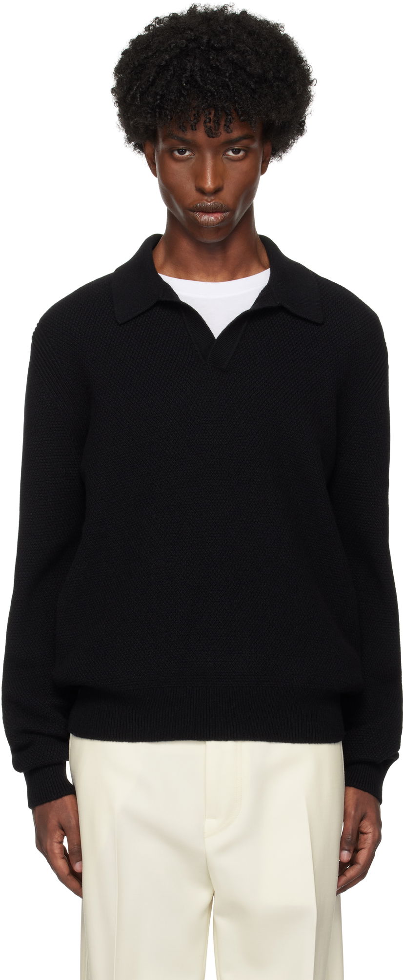 Polotröja ZEGNA Cashmere Polo Svart | UEK85A8-131