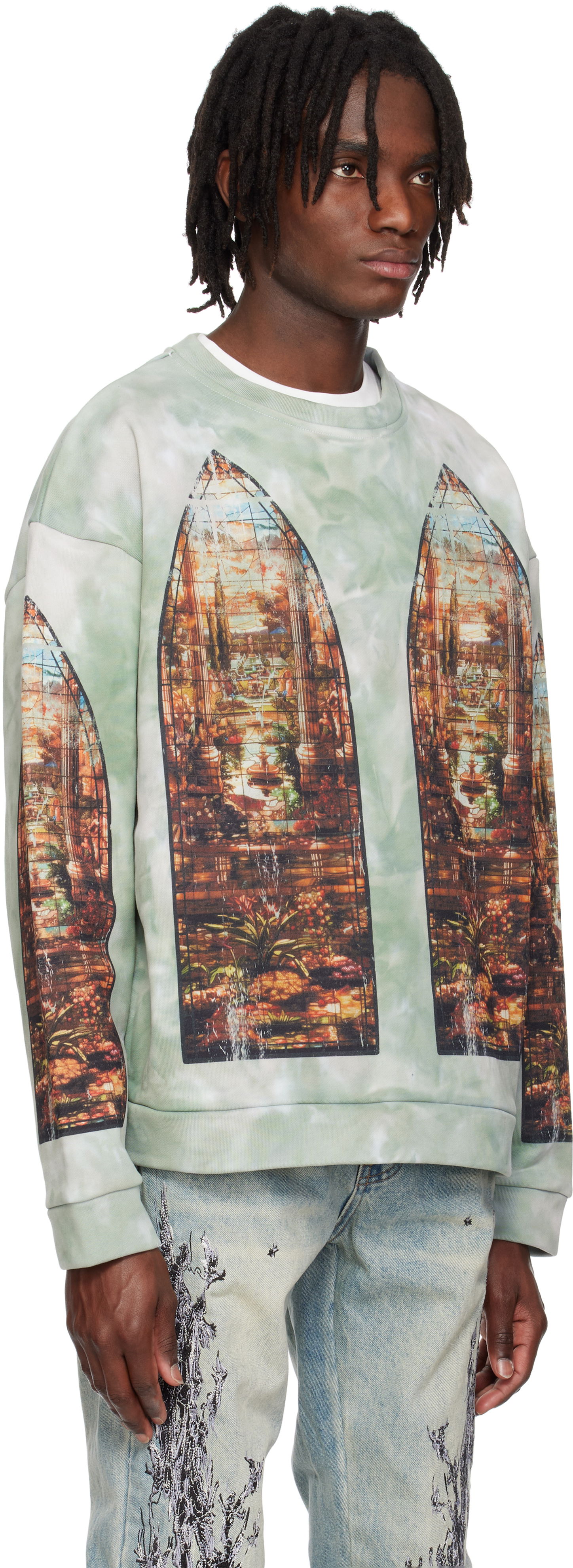 Sweatshirt Who Decides War Who Decides War Eden Crewneck Sweatshirt Grön | 1110150008SS25, 1