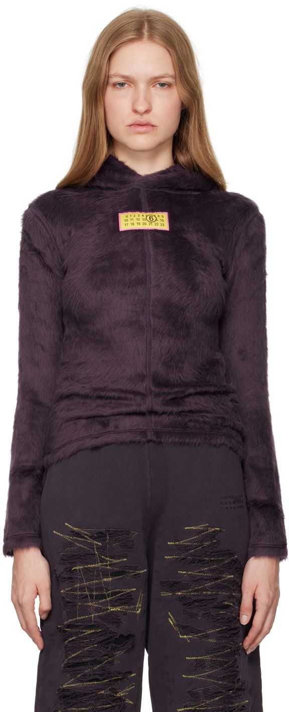 Sweatshirt Maison Margiela Furry Jersey Hoodie Purpur | S62NH0033 M20045