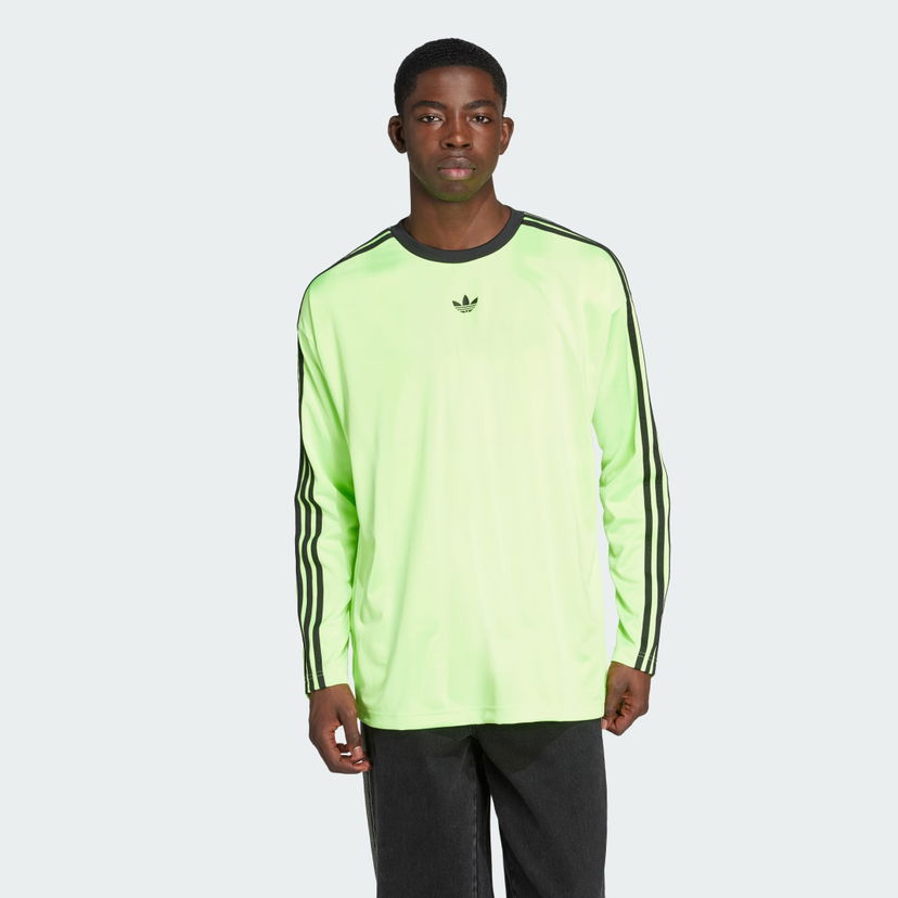 T-shirt adidas Performance Adicolor Jacquard Long Sleeve Tee Grön | JW5964