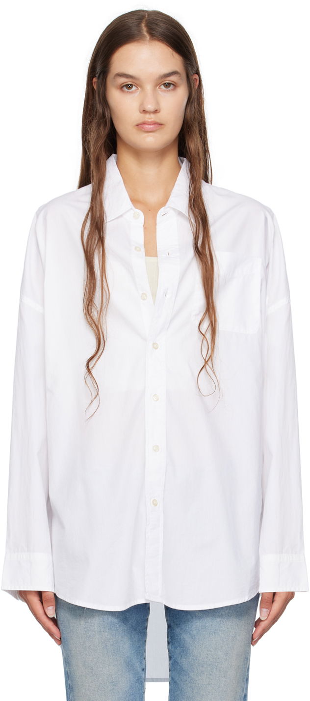 Skjorta R13 R13 Drop Neck Shirt Vit | R13W7469-001