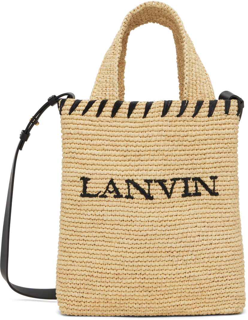 Tygpåse LANVIN Lanvin Nano Raffia Tote Bag Beige | LW-BGST01-RAF1-P25