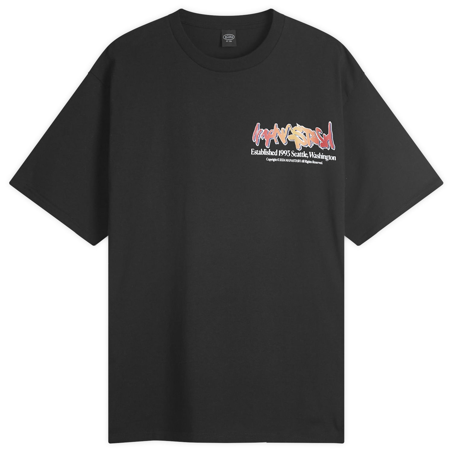 T-shirt Manastash Paint Logo T-Shirt Svart | 7924234004-010, 0