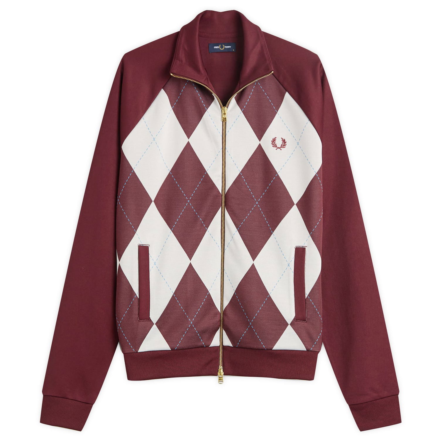 Jacka Fred Perry Fred Perry Argyle Track Jacket, Size Large Bourgogne | J1319-597, 1
