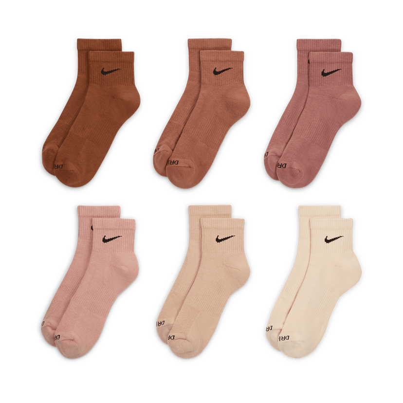 Strumpor Nike Everyday Plus Cushioned Ankle Socks 6 Pairs Brun | SX6899-904