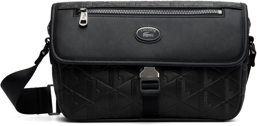 Axelväska Lacoste Lacoste Nomogramme S Flap Bag Svart | NH5062MR_000