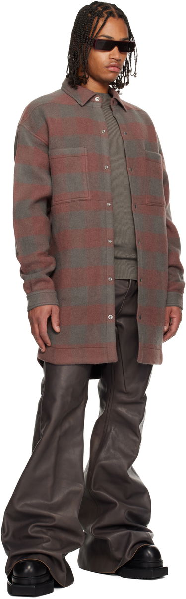 Skjorta Rick Owens Concordians Oversized Plaid Flannel Overshirt with Chest Pockets Flerfärgad | RU02E1739 WJP, 3