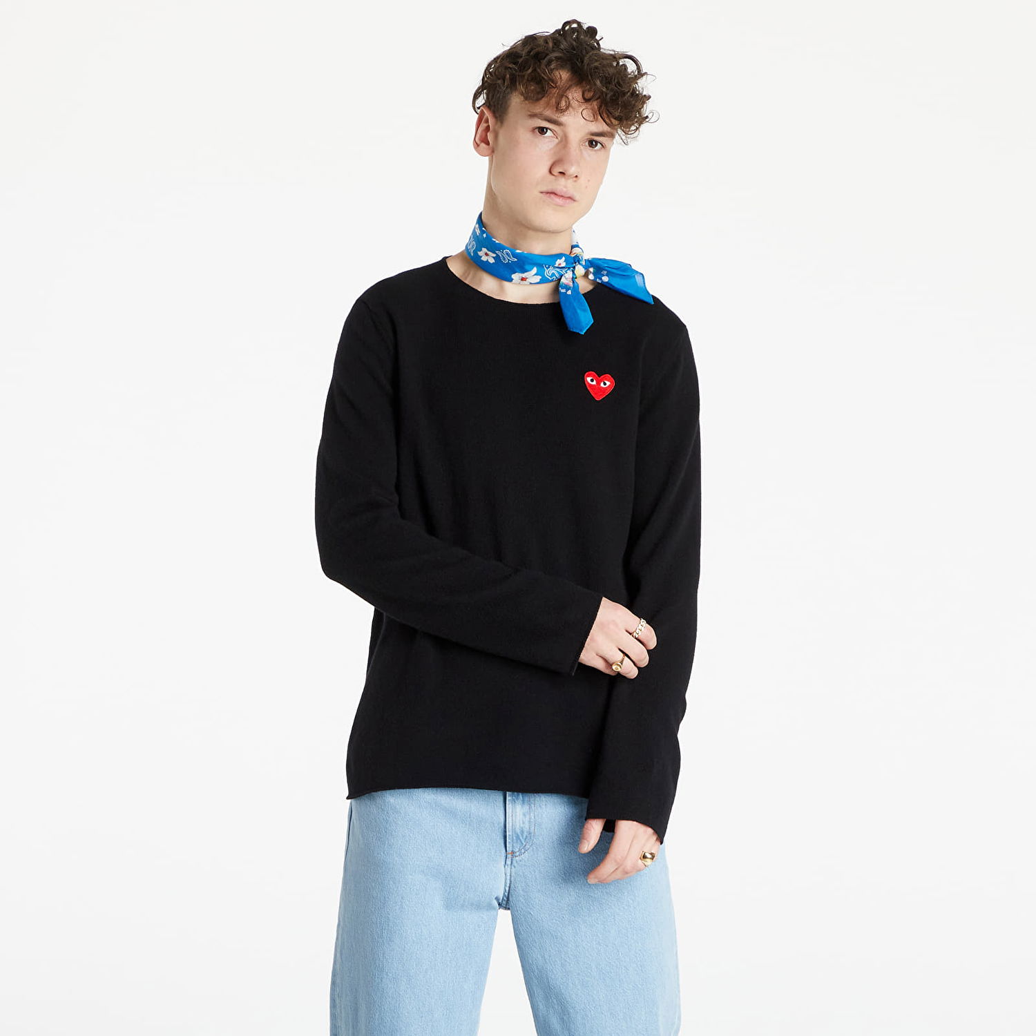 Sweater Comme des Garçons PLAY Red Heart Crewneck Jumper Svart | AZN068 Black, 0