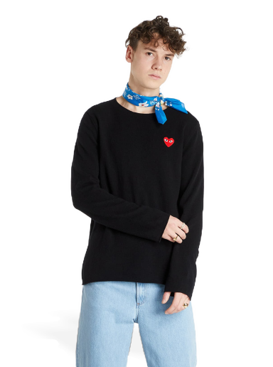 Sweater Comme des Garçons PLAY Red Heart Crewneck Jumper Svart | AZN068 Black