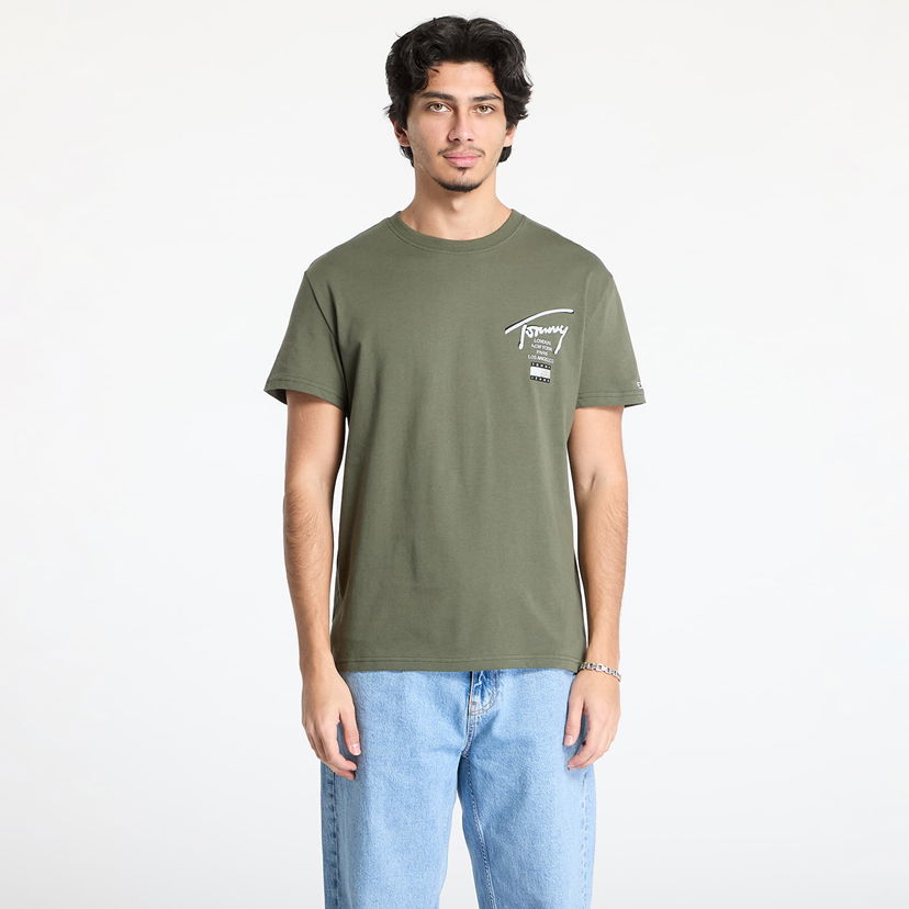 T-shirt Tommy Hilfiger Tommy Jeans Regular Signature Tee Grön | DM0DM21106 M12