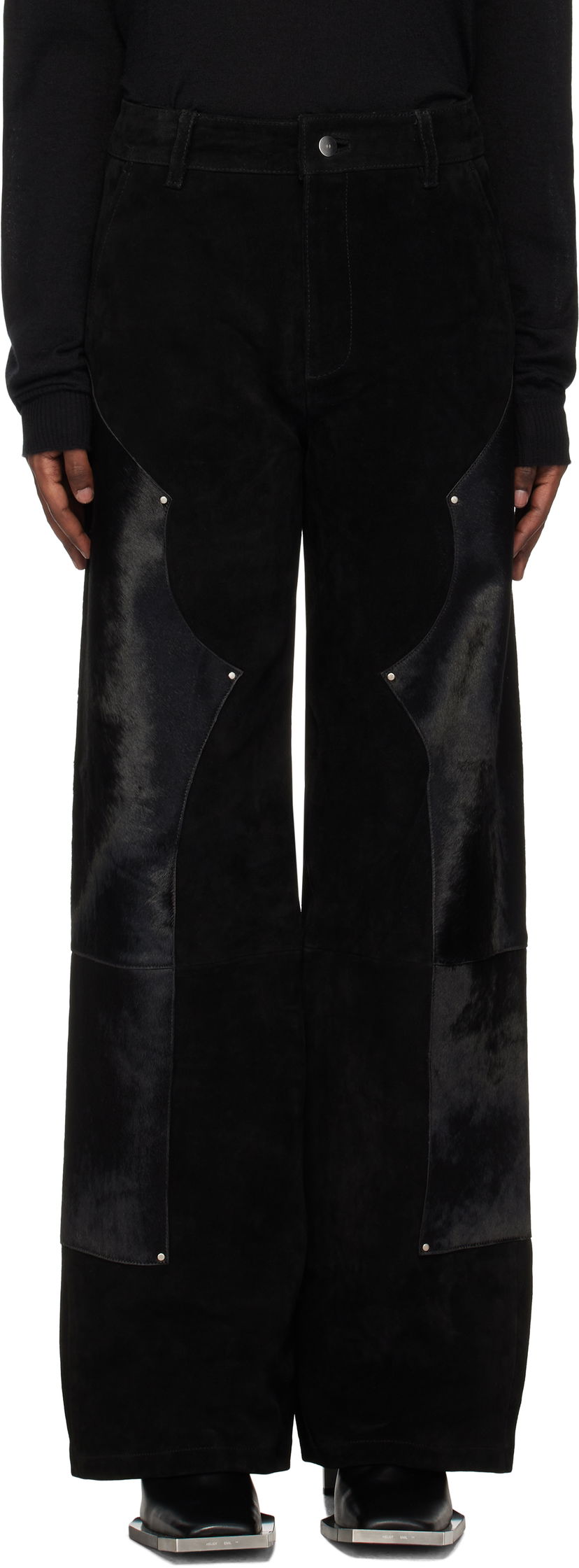 Byxor HELIOT EMIL Carpenter Suede Pants Svart | AW24_W_10_176_BLK01